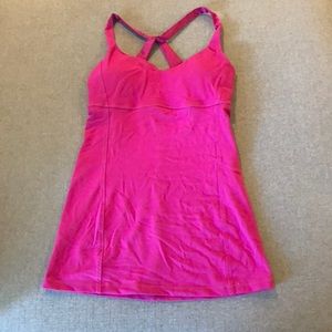 Lululemon- fuschia satin strap tank!